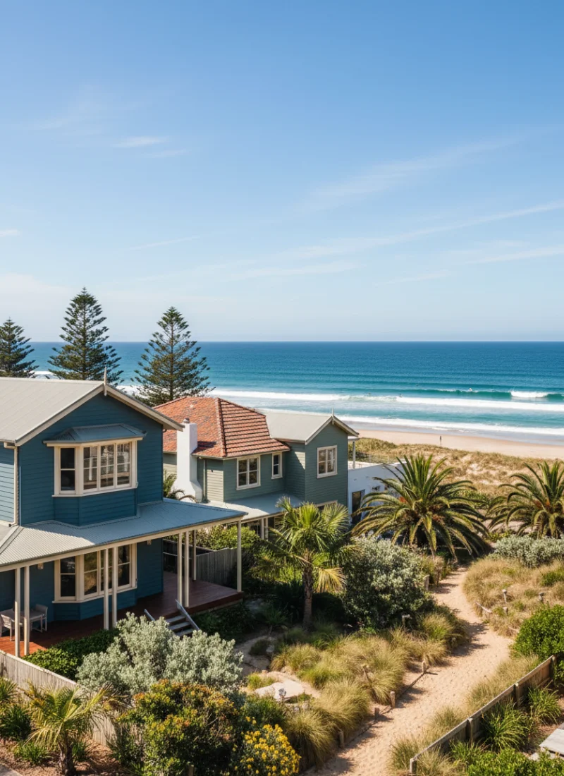 Well-built coastal houses in Culburra Beach NSW overlooking a residential street