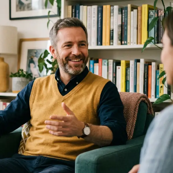 Australian homeowner reviewing finances and discussing home loan options inside his house